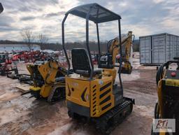 MX12R mini excavator with bucket, thumb, gas engine