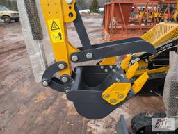 MX12R mini excavator with bucket, thumb, gas engine