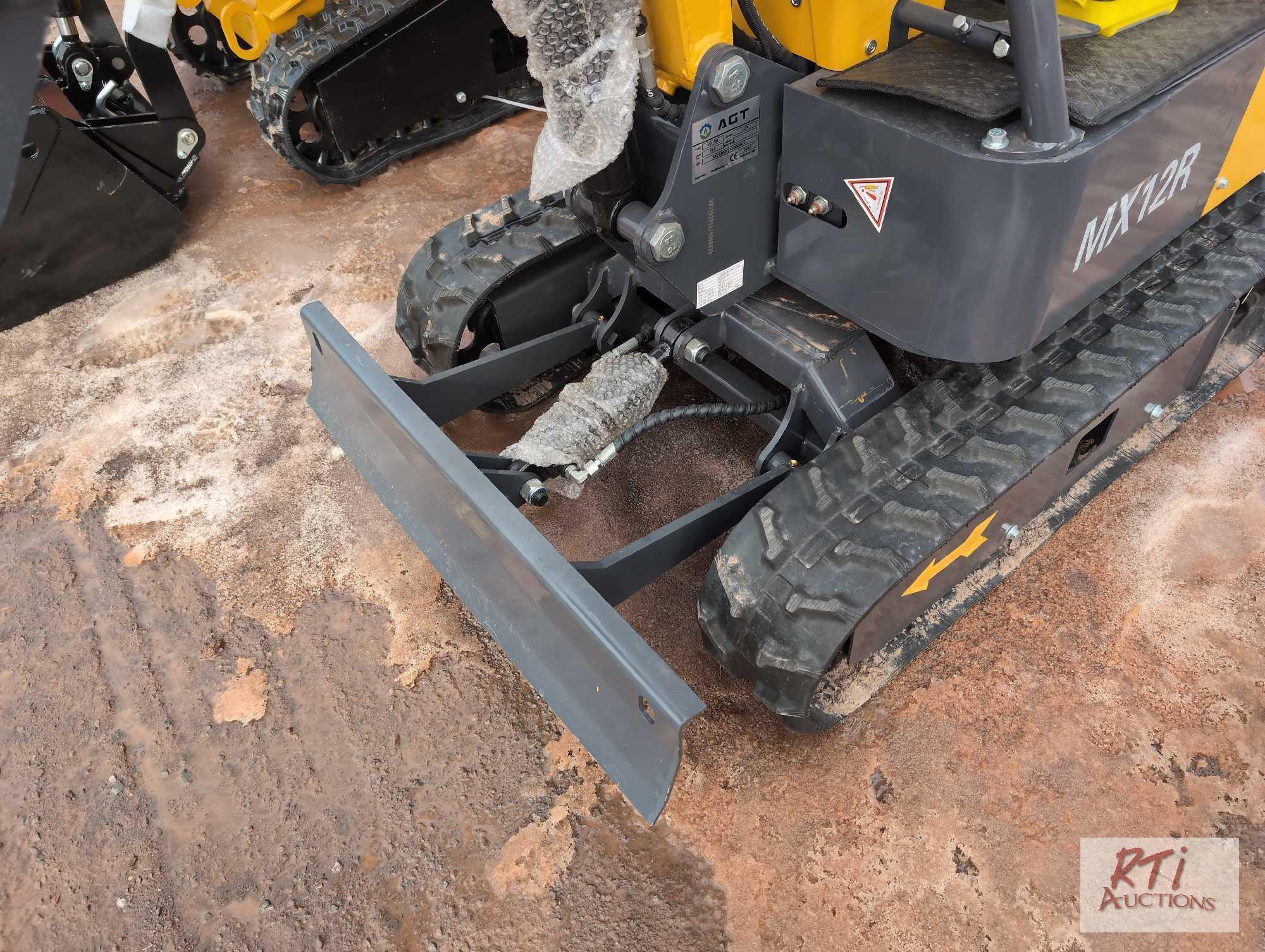 MX12R mini excavator with bucket, thumb, gas engine