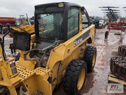 John Deere 317 skid steer loader, cab, rear weights