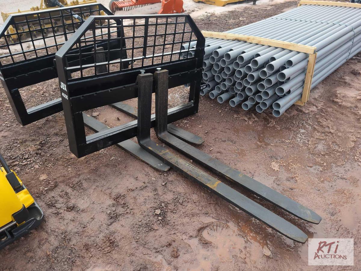 JBX skid steer pallet forks