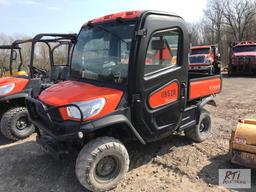 Kubota RTVX1100C utility vehicle, cab, hydraulic dump, 221 hrs., engine issue,Eq # 115528