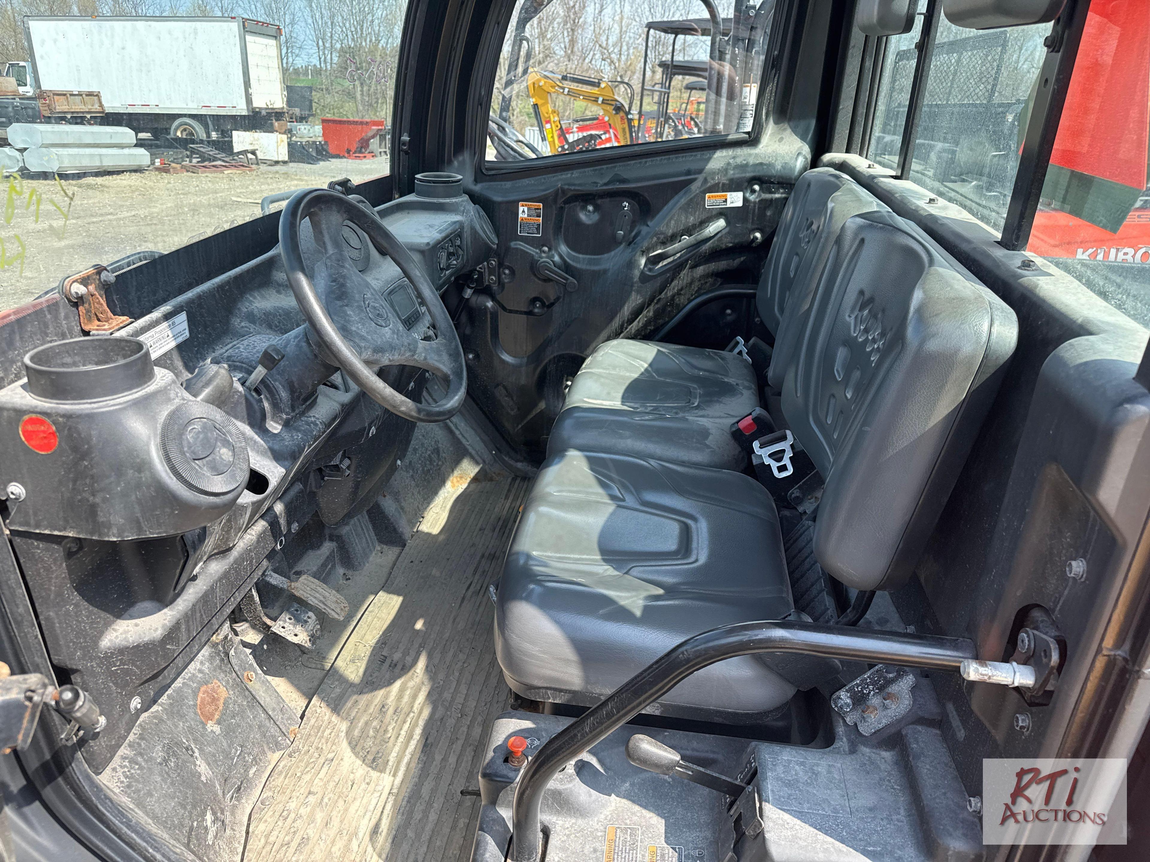 Kubota RTVX1100C utility vehicle, cab, hydraulic dump, 221 hrs., engine issue,Eq # 115528