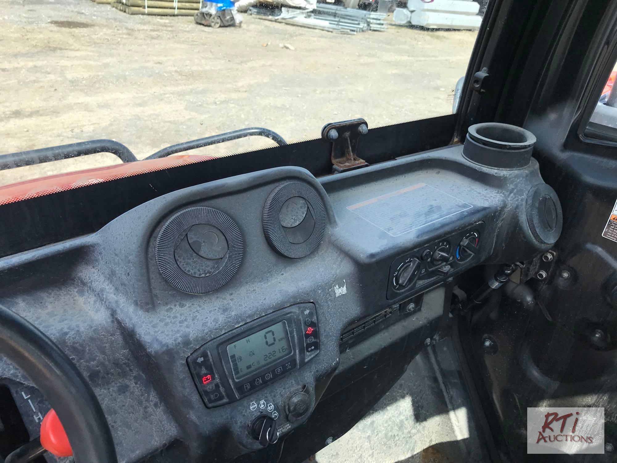 Kubota RTVX1100C utility vehicle, cab, hydraulic dump, 221 hrs., engine issue,Eq # 115528