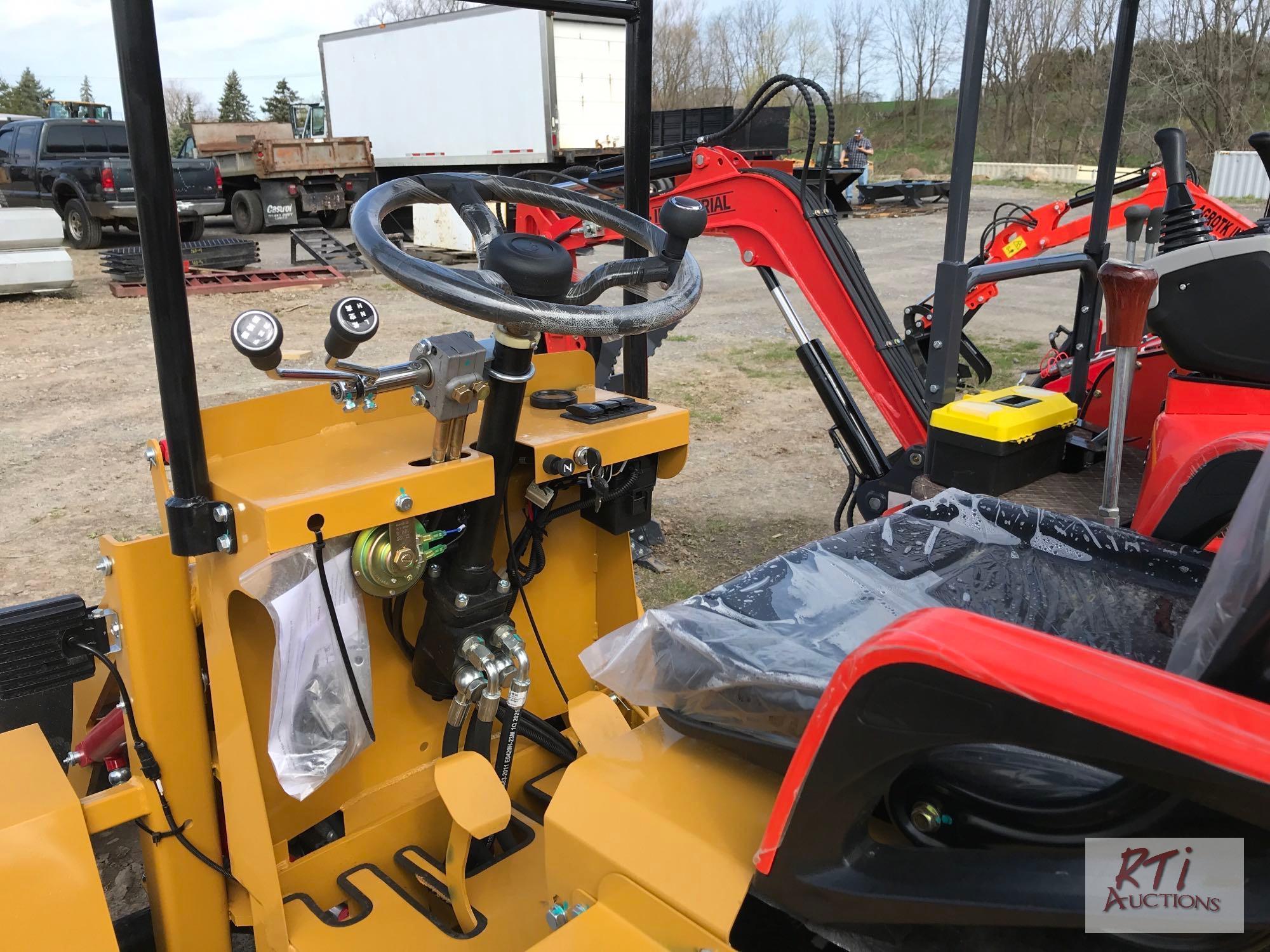 AGT Industrial KRW23 mini wheel loader, 40in bucket, gas engine