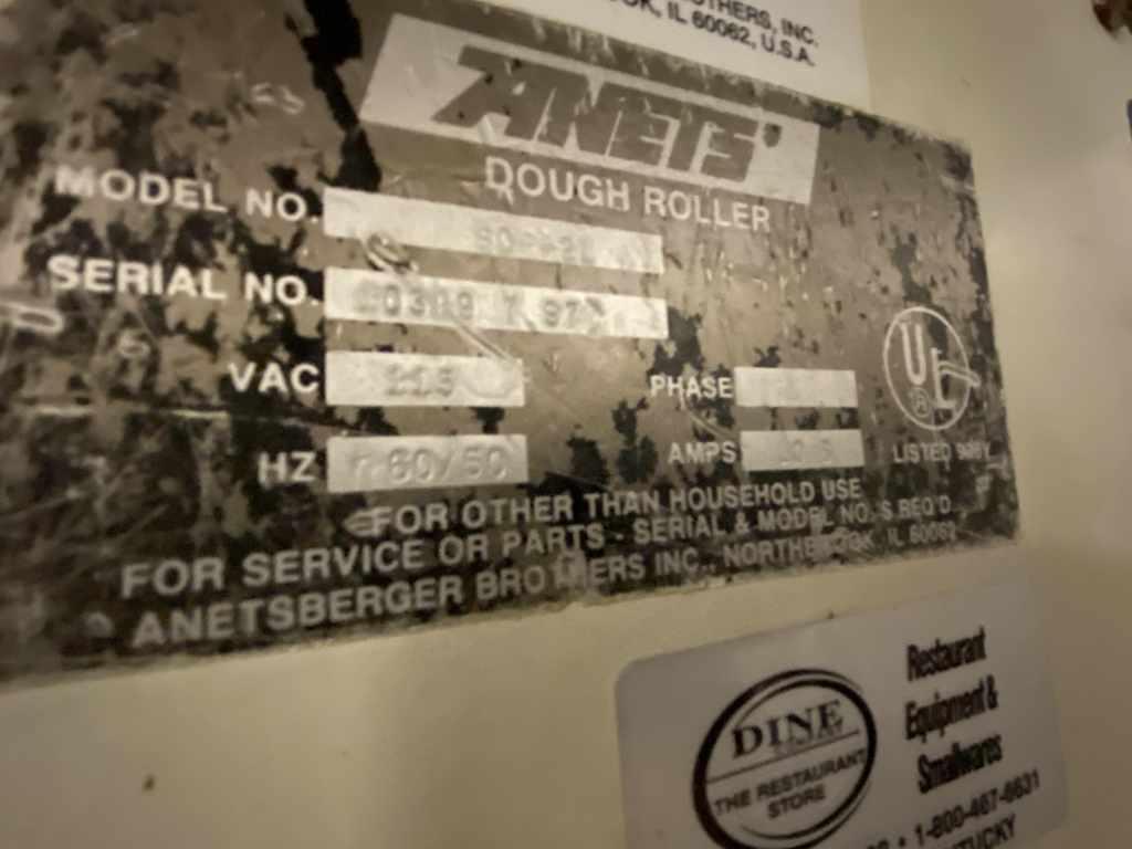 ANETS SDR-21 DOUBLE PASS DOUGH ROLLER Table Top