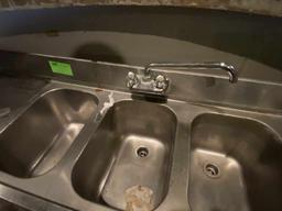 Undercounter Stainless Three Compartment Bar Sink