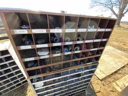2 Nut & Bolt Organizer Cabinet Bin with contents