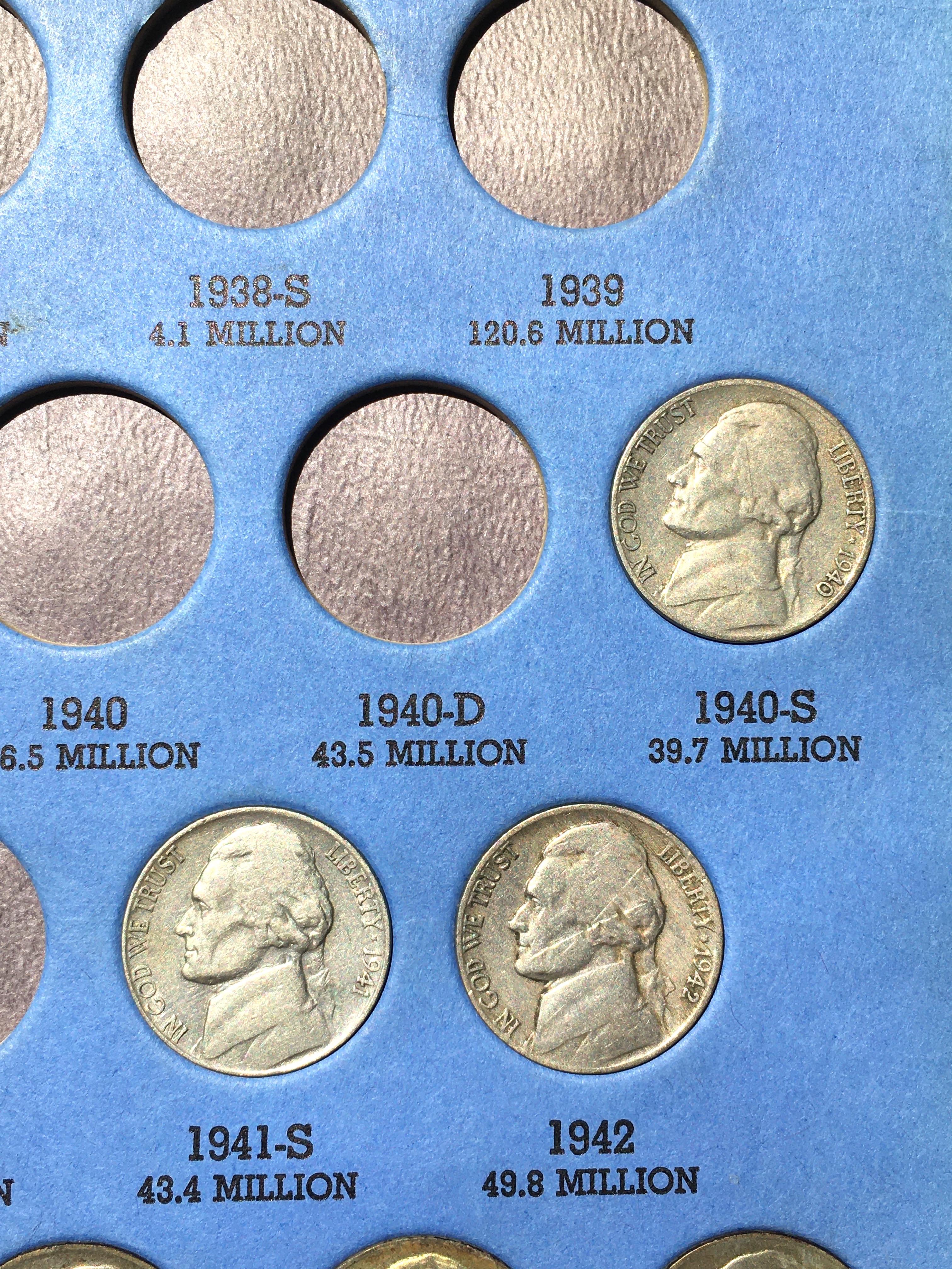 Jefferson Nickel Collection Starting 1938