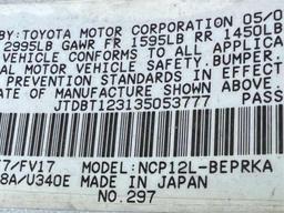 2003 Toyota Echo Tow# 111410