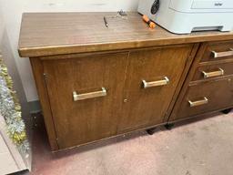 Large Walnut Mid-Century Modern Credenza