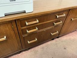Large Walnut Mid-Century Modern Credenza