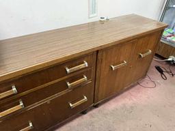 Large Walnut Mid-Century Modern Credenza