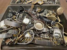 3 Trays of Assorted Wrist Watch Cases and Parts