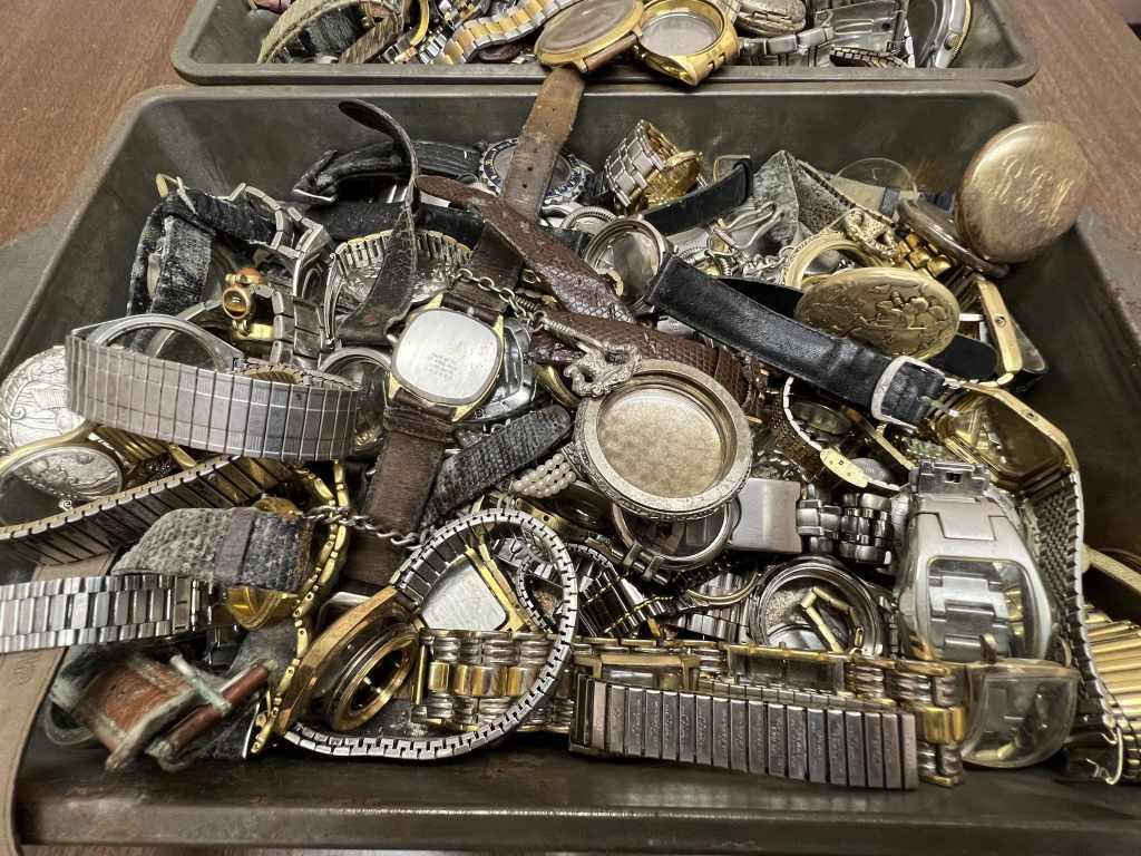 3 Trays of Assorted Wrist Watch Cases and Parts