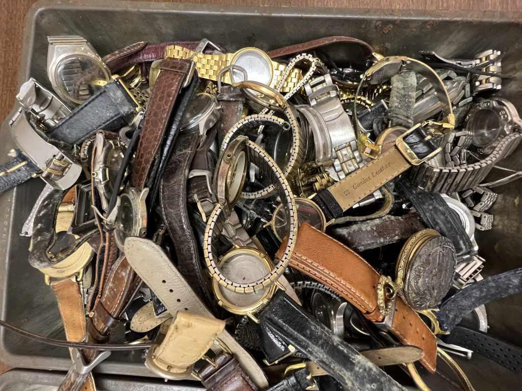3 Trays of Assorted Wrist Watch Cases and Parts