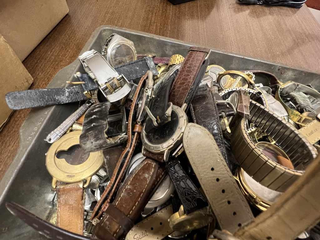 3 Trays of Assorted Wrist Watch Cases and Parts