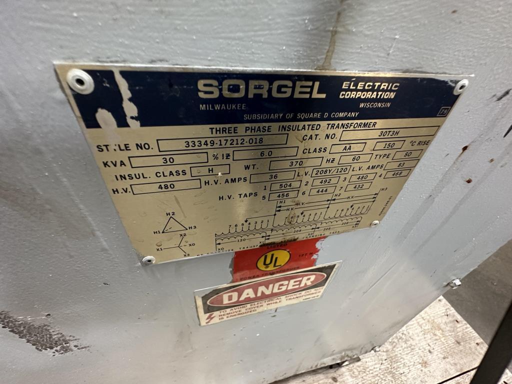 Sorgel Transformer 30KVA Catalog #30T3H