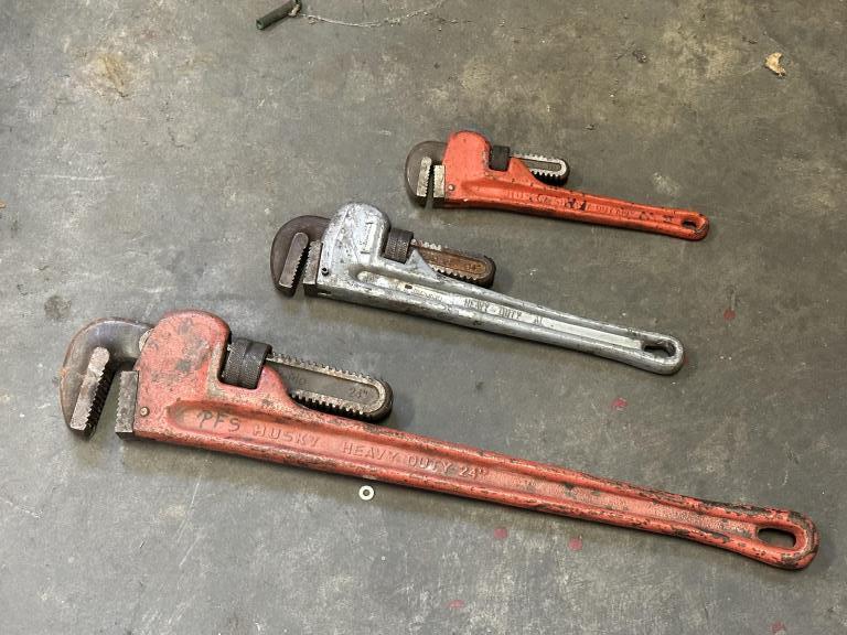 Pipe Wrenches - Husky (2), Pittsburgh (1)