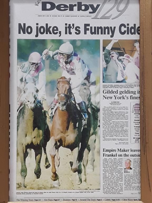 Kentucky Derby 129 Glasses + Framed CJ Article