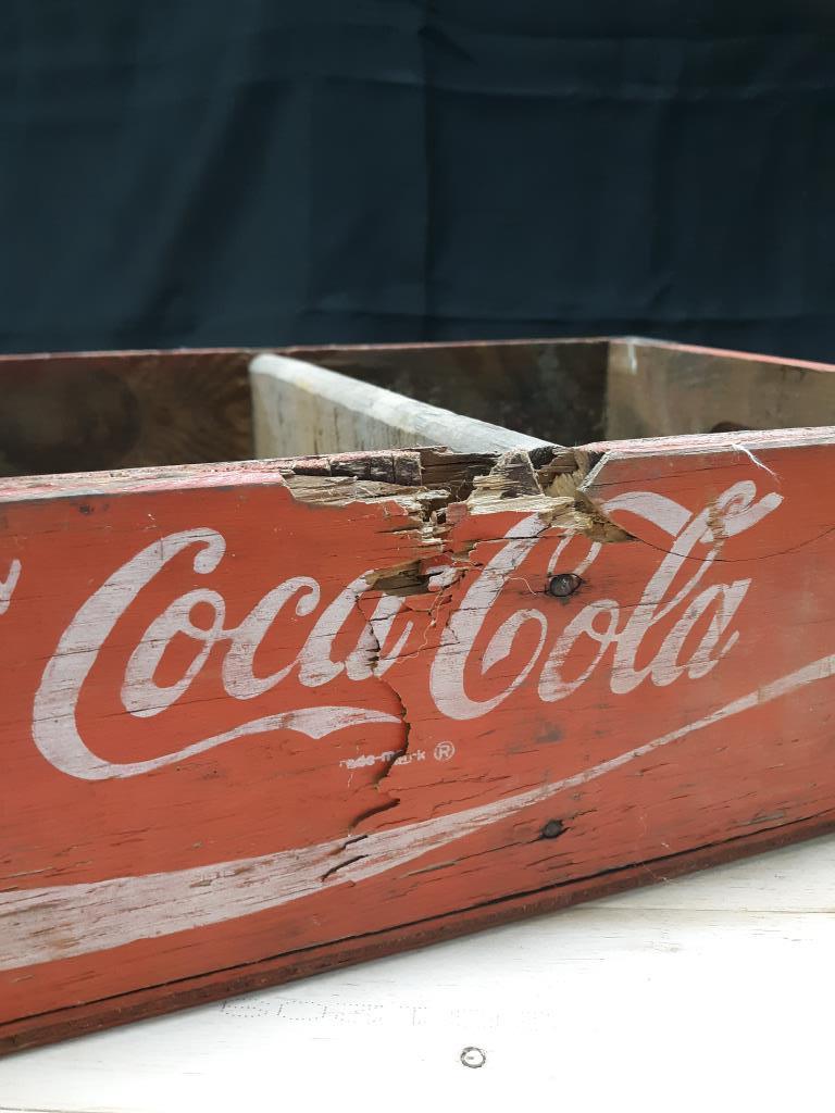 Coke Bottle Lot w/ Vintage Wooden Tray & Minis