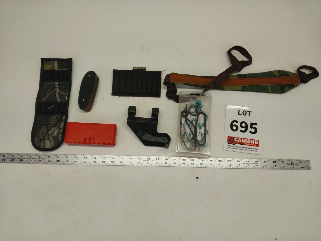 Scope mount, ammo holders, sling, misc