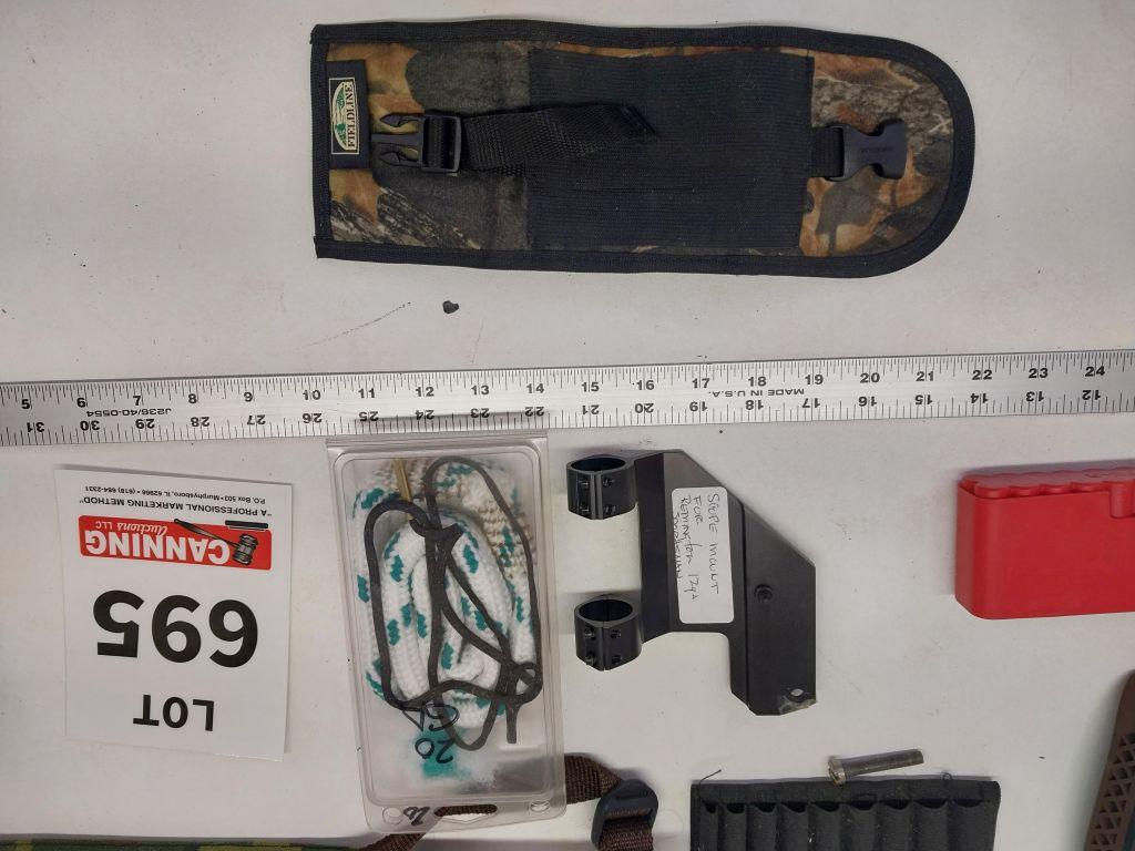 Scope mount, ammo holders, sling, misc