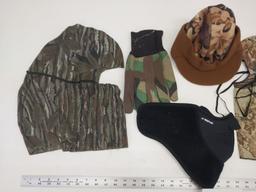 Hunting masks, hat, and gloves