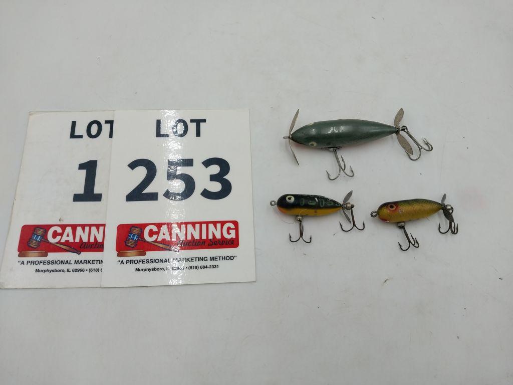 3 vintage Heddon Lures