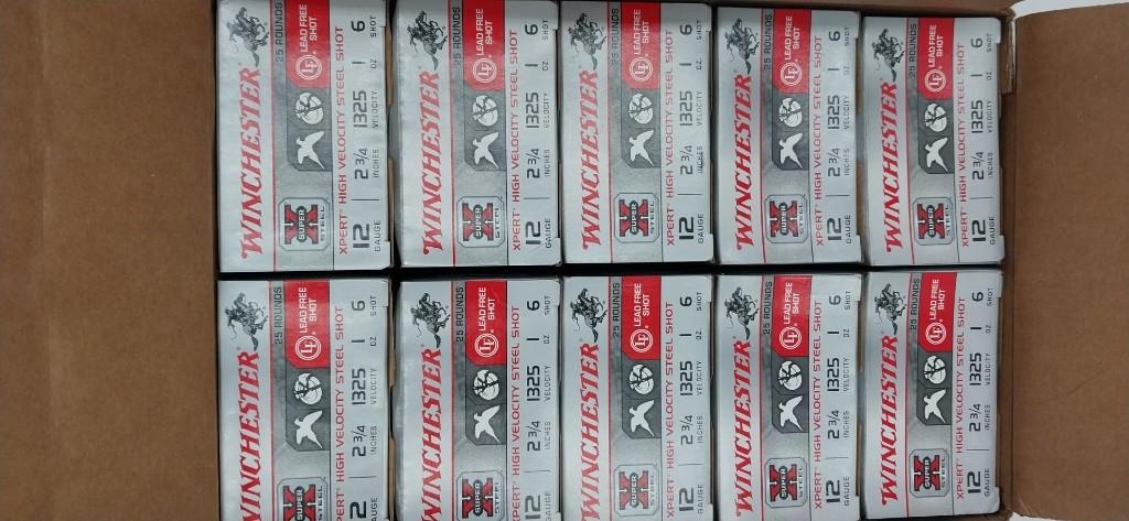 Winchester 12ga 2 3/4" 6 shot shotung shells 250