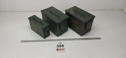 3 metal ammo boxes