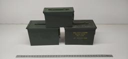 3 metal ammo boxes