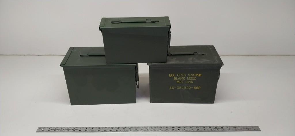 3 metal ammo boxes