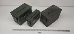 3 metal ammo boxes