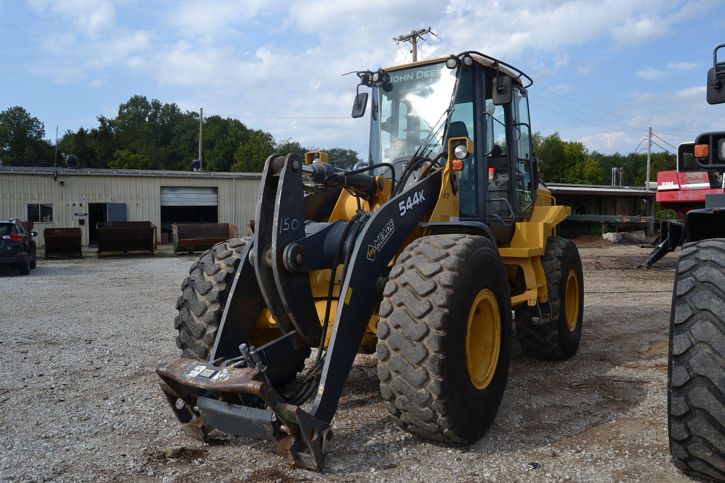 JOHN DEERE 544K ARTICULATING WHEEL LOADER W/ QUICK ATTACHW W/ 3RD VALVE W/ ENCLOSED CAB HEAT & AIR W