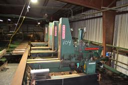 "1999 CLEEREMAN MODEL LP42 4 HEAD BLOCK CARRIAGE W/ ON BOARD TURNERS W/ TRACKWAY  W/40HP HYDRAULIC P