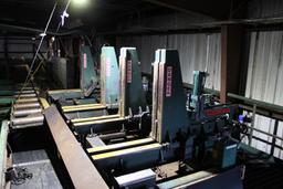 "1999 CLEEREMAN MODEL LP42 4 HEAD BLOCK CARRIAGE W/ ON BOARD TURNERS W/ TRACKWAY  W/40HP HYDRAULIC P