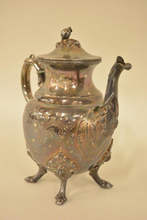 Victorian J.F. Curran Extra Plate Footed Teapot