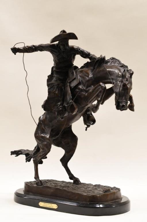 Frederic Remington Bronco Buster Bronze Statue