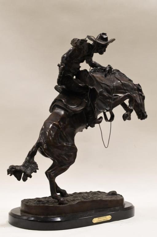 Frederic Remington Bronco Buster Bronze Statue
