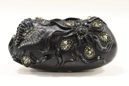 Maya Flat Black Sculptured Resin Clutch