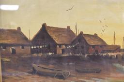 B. Kent Oceanside Scene Oil On Canvas Painting