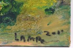 2010 Matt Lamb Acrylic & Foil On Canvas Painting