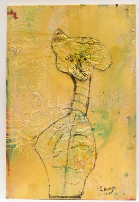 2010 Matt Lamb Acrylic & Foil On Canvas Painting