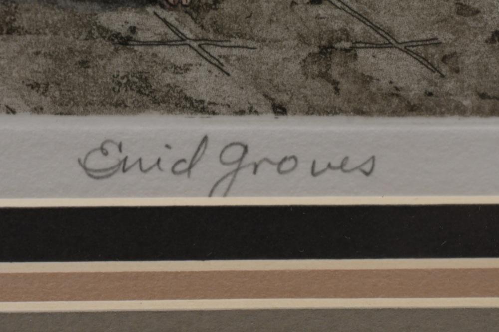 (2) Enid Groves People In Locker Room Lithographs