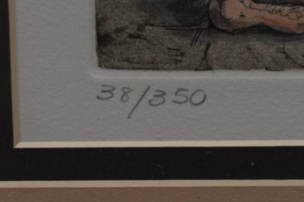 (2) Enid Groves People In Locker Room Lithographs
