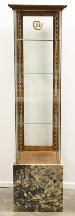Colt Small Arms Store Display Oak Cabinet