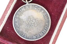WWII German Anschluss Commemorative  Medal In Box