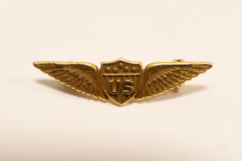 Lot Of 2 WWII Army Air Corps 14k & 10k Gold Pins