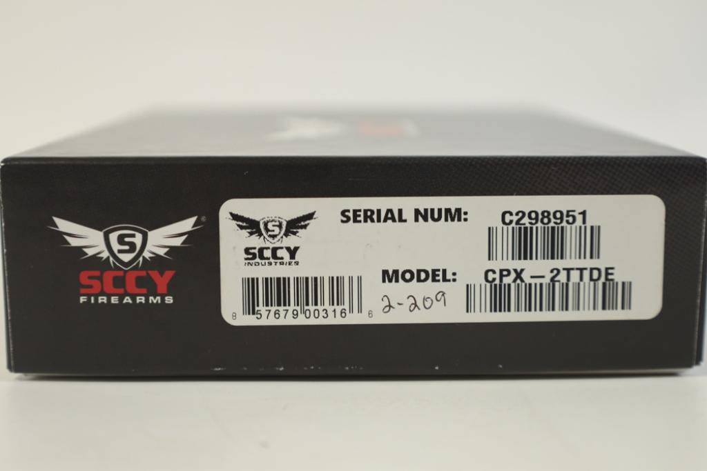 SCCY CPX-2TTDE 9mm Semi-Automatic Pistol NIB